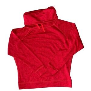 Nike Dri Fit Cowl Neck Pullover Sweatshirt Womens M Red Funnel Fall